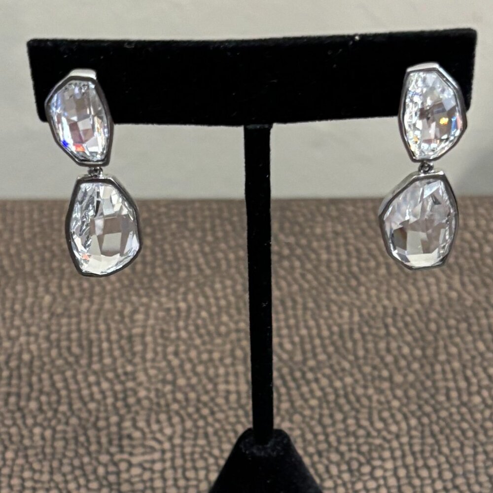 Clear Crystal Drop Dangle Earrings